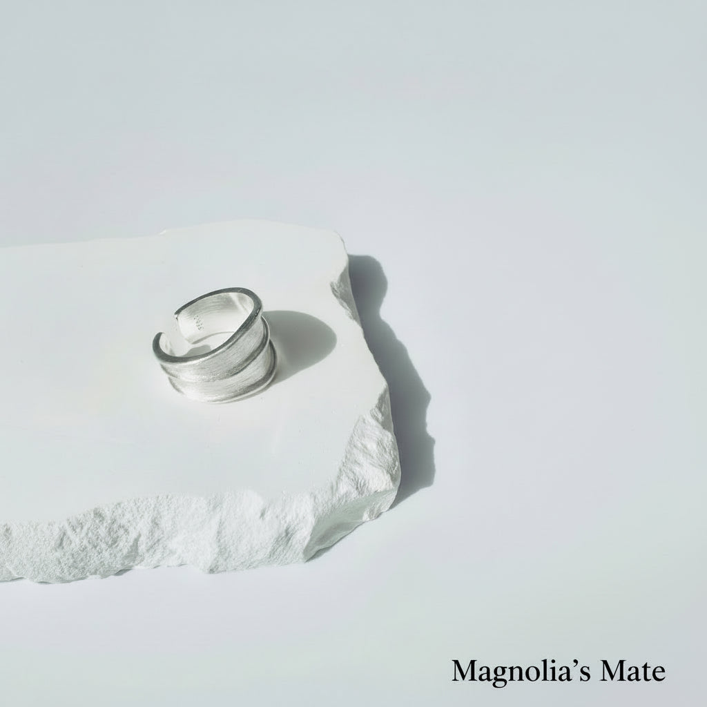 ワイドアクセント　リング　シルバー　【スピード配送】