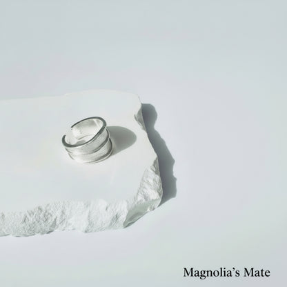 ワイドアクセント　リング　シルバー　【スピード配送】