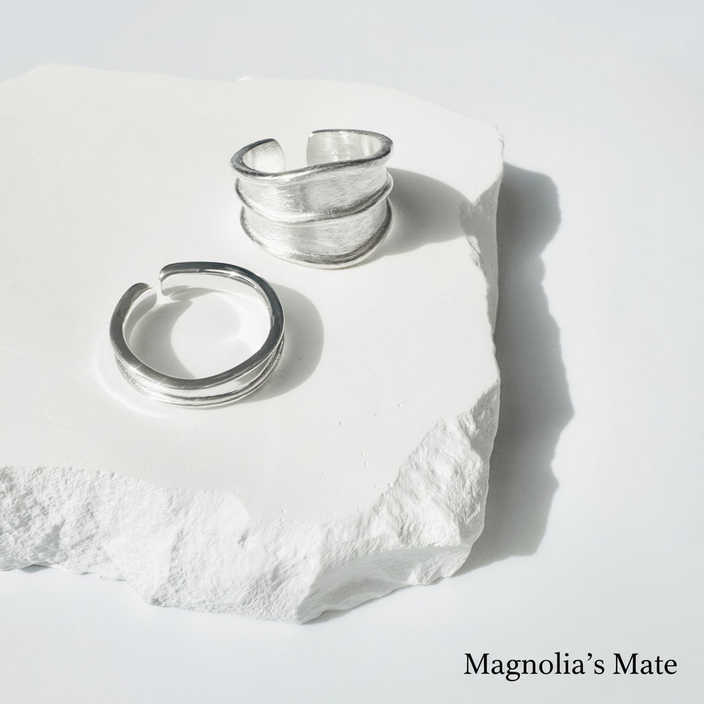 ワイドアクセント　リング　シルバー　【スピード配送】