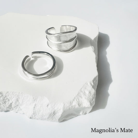 ワイドアクセント　リング　シルバー　【スピード配送】