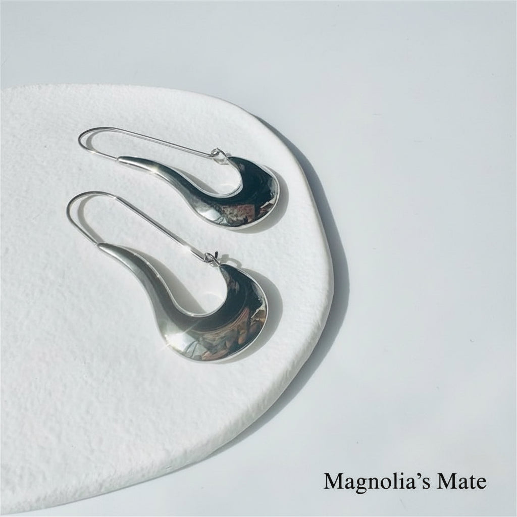 ドロップニュアンスフープ　ピアス　ゴールド/シルバー　【スピード配送】