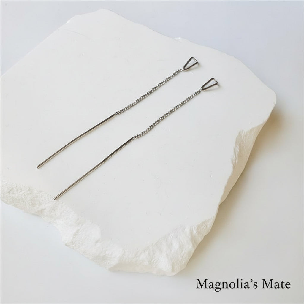 Long line earrings, silver [Fast delivery]