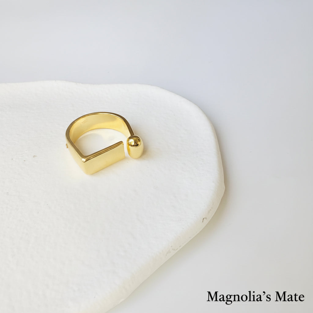 i Shape Ring Gold/Silver [Fast Shipping]