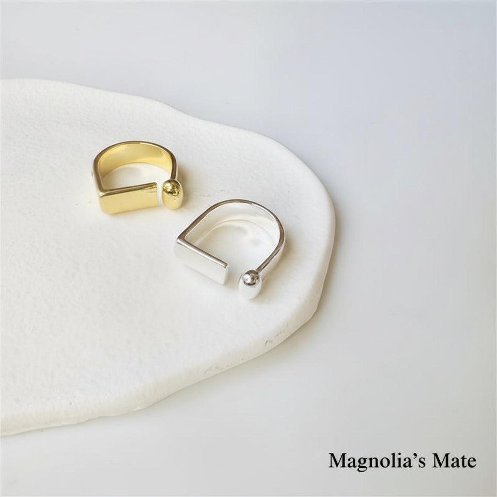 i Shape Ring Gold/Silver [Fast Shipping]