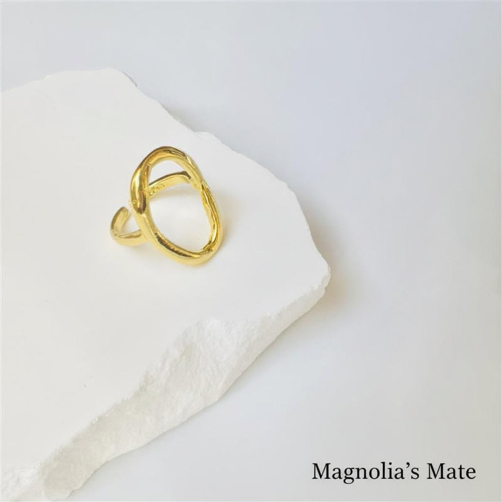 Oval Cocktail Ring Gold/Silver [Fast Shipping]