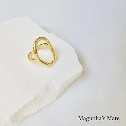 オーバルカクテルリング　　ゴールド/シルバー　【スピード配送】３月下旬発送予定