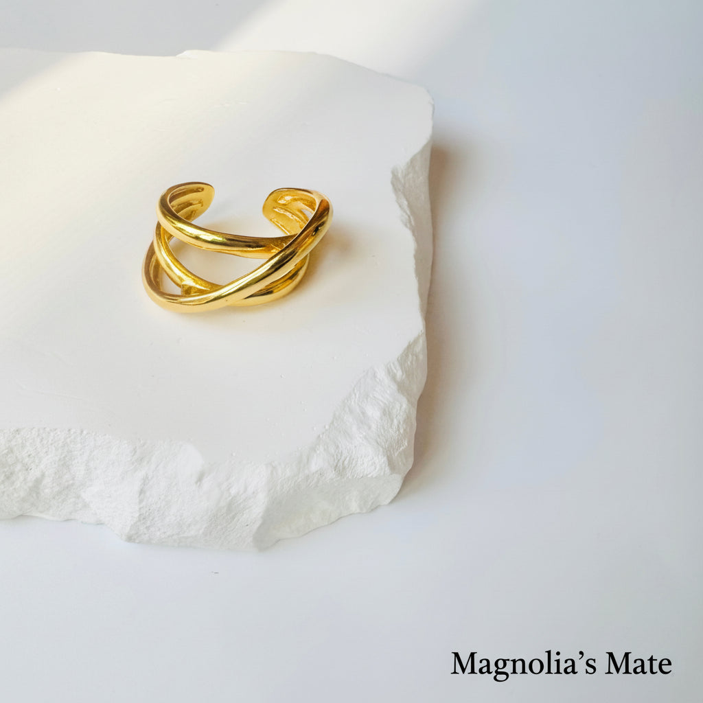 クロスレイヤード　リング　ゴールド /シルバー　【スピード配送】