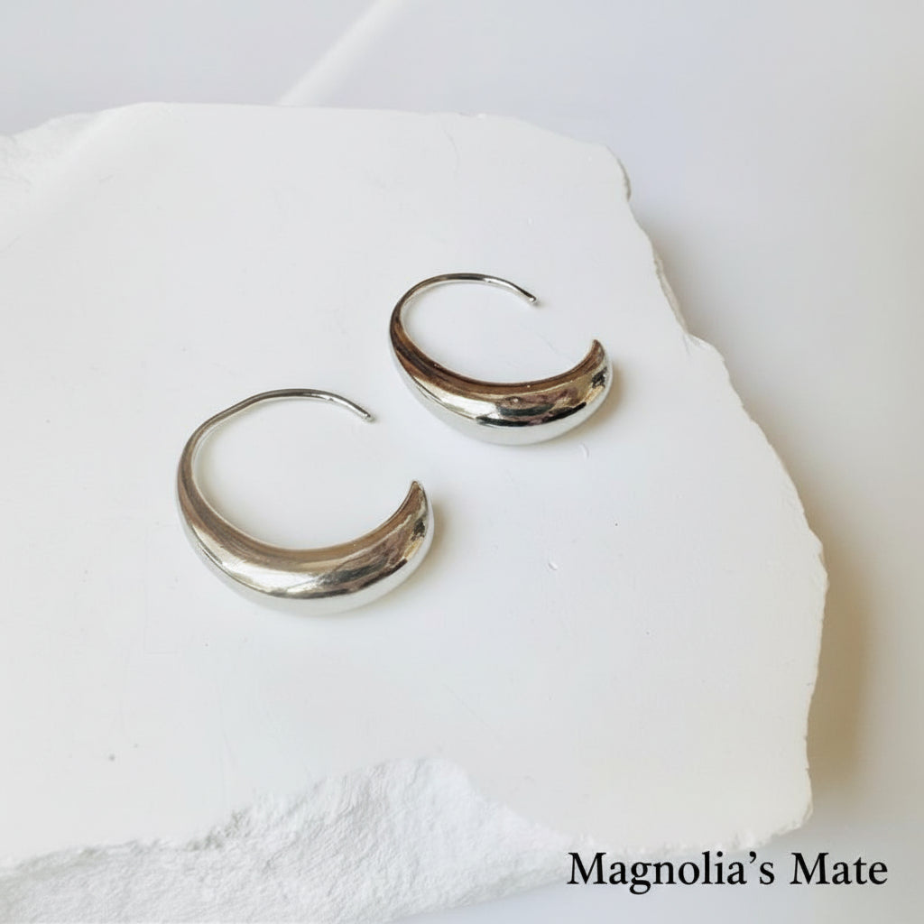 C Drop Earrings Gold/Silver [Fast Shipping]