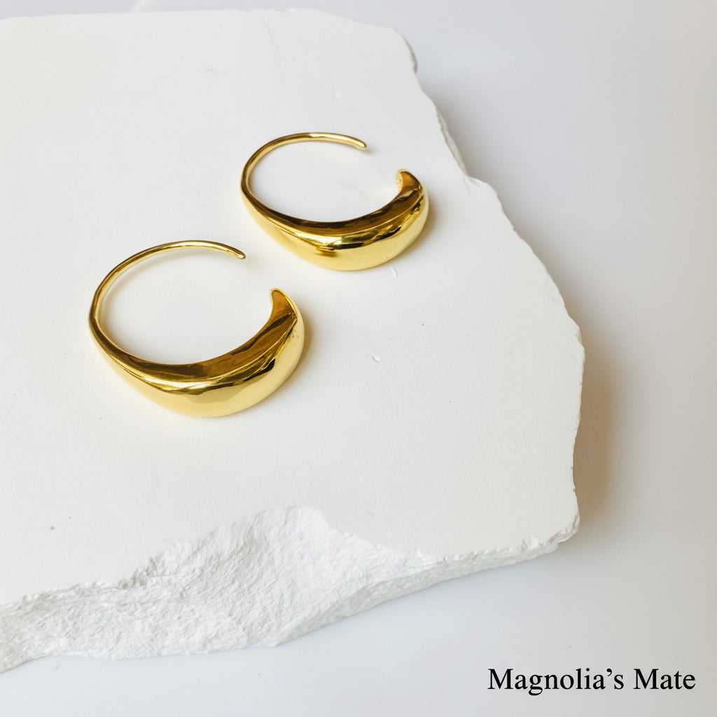 C Drop Earrings Gold/Silver [Fast Shipping]