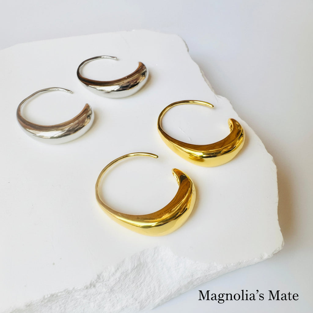 C Drop Earrings Gold/Silver [Fast Shipping]