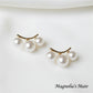 Three Pearl Earrings/Earrings Gold [Fast Shipping]
