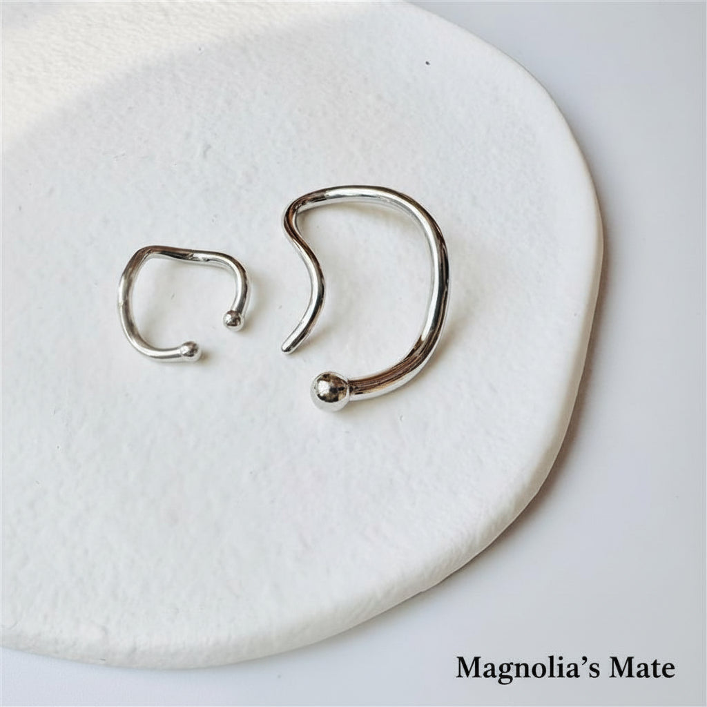 ねじりニュアンス　イヤーカフ２P　ゴールド/シルバー【スピード配送】