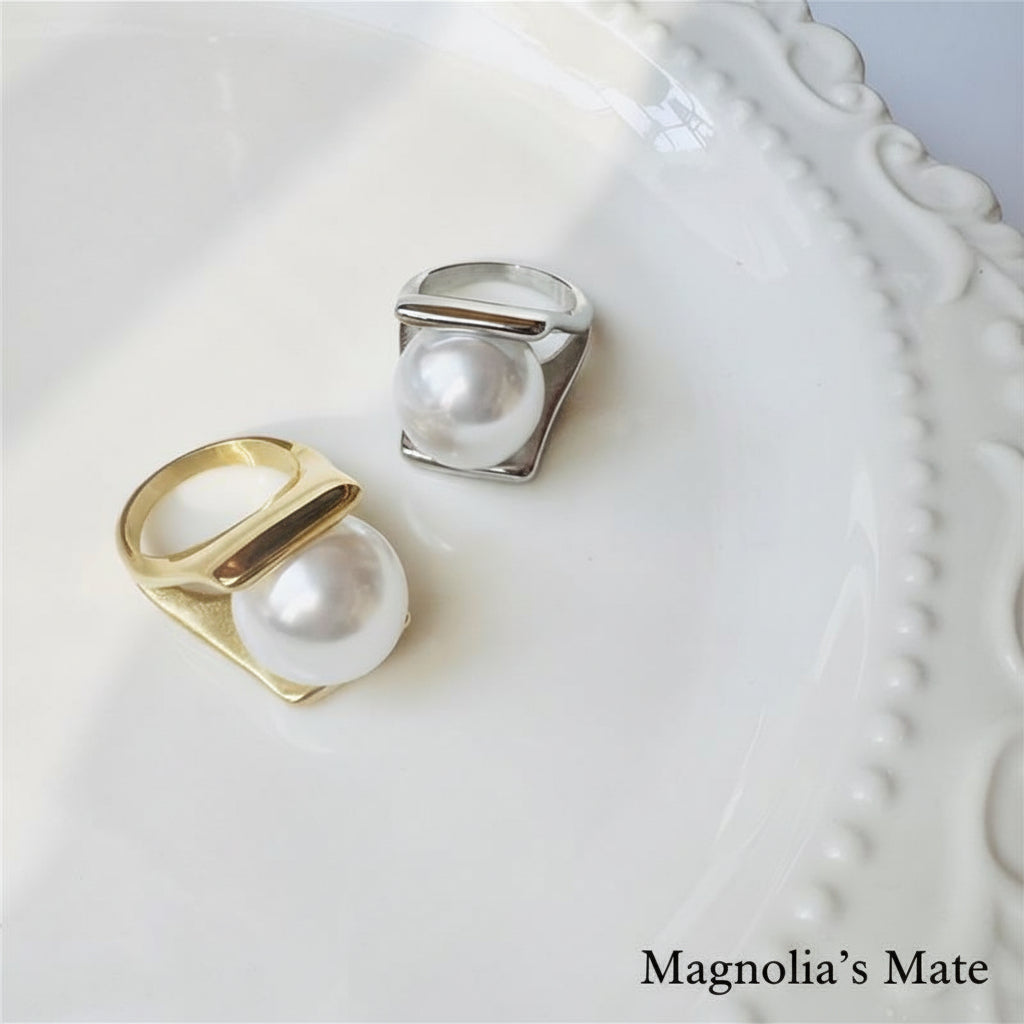 Drop pearl ring [Fast delivery]