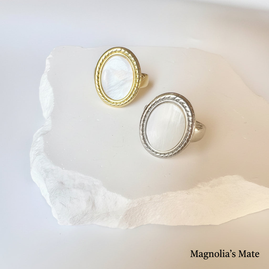 Oval Shell Ring Gold/Silver [Fast Shipping]