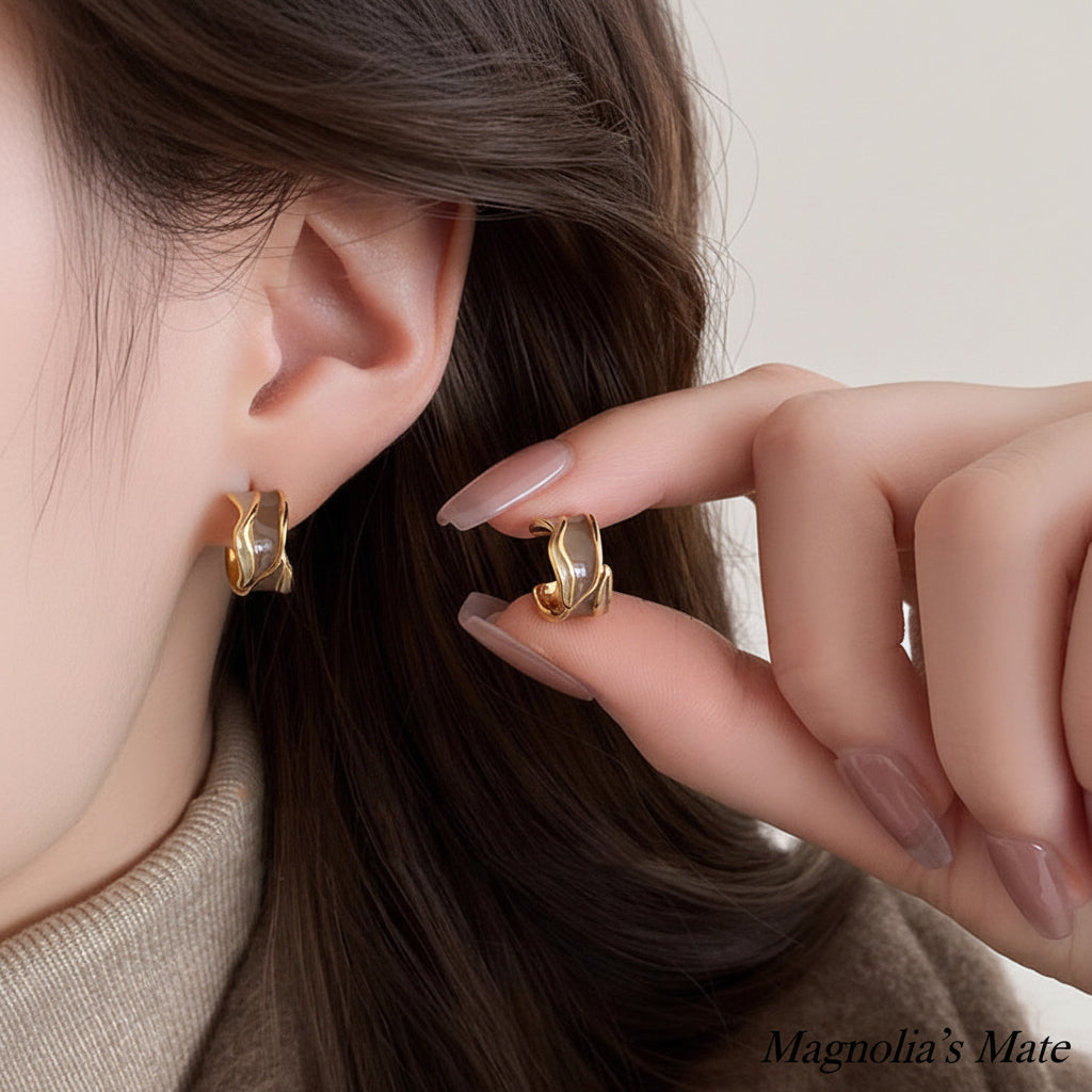 ブラウンニュアンス・デザインピアス　3種【予約商品】