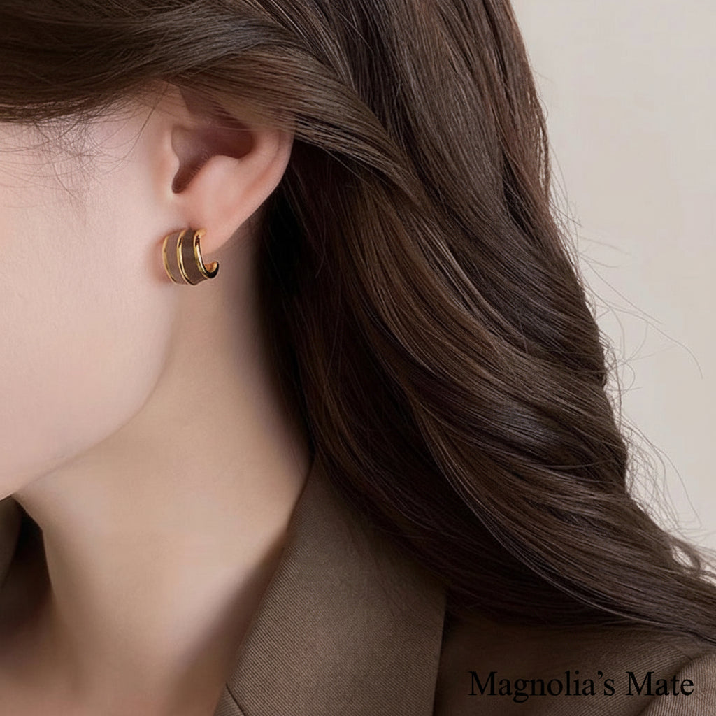 ブラウンニュアンス・デザインピアス　3種【予約商品】