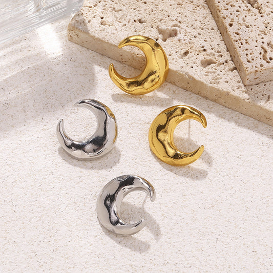クレセントムーンメタルピアス　ゴールド／シルバー【予約商品】