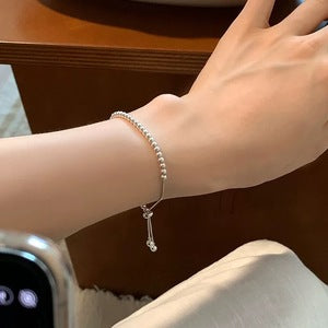 ビーズチェーン・スライドブレスレット　シルバー【予約商品】