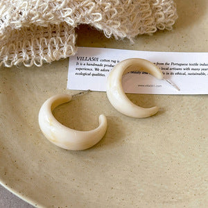 レトロカラーフープピアス　3色【予約商品】