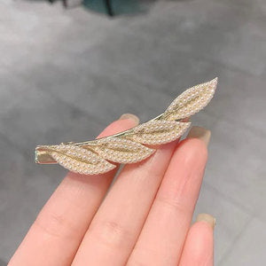 リーフパール ヘアクリップ　ゴールド【スピード配送】