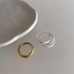 マットトリプルループリング　ゴールド／シルバー【予約商品】