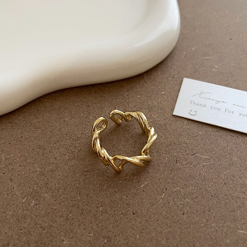 ランダムツイストラインリング　ゴールド/シルバー【予約商品】