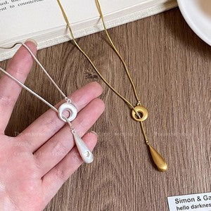 ドロップムーン スライドネックレス　ゴールド／シルバー【予約商品】