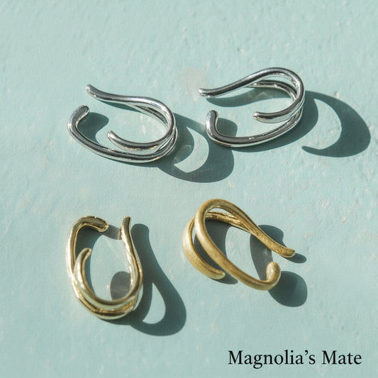 デュアルラインマットイヤーカフ１P　ゴールド/シルバー【予約商品】