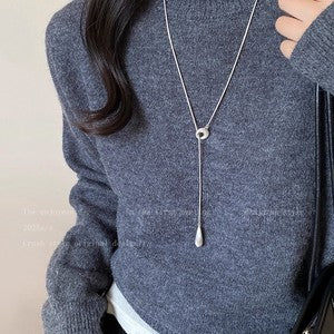 ドロップムーン スライドネックレス　ゴールド／シルバー【予約商品】