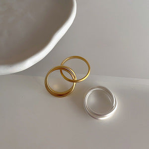 マットトリプルループリング　ゴールド／シルバー【予約商品】