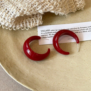 レトロカラーフープピアス　3色【予約商品】