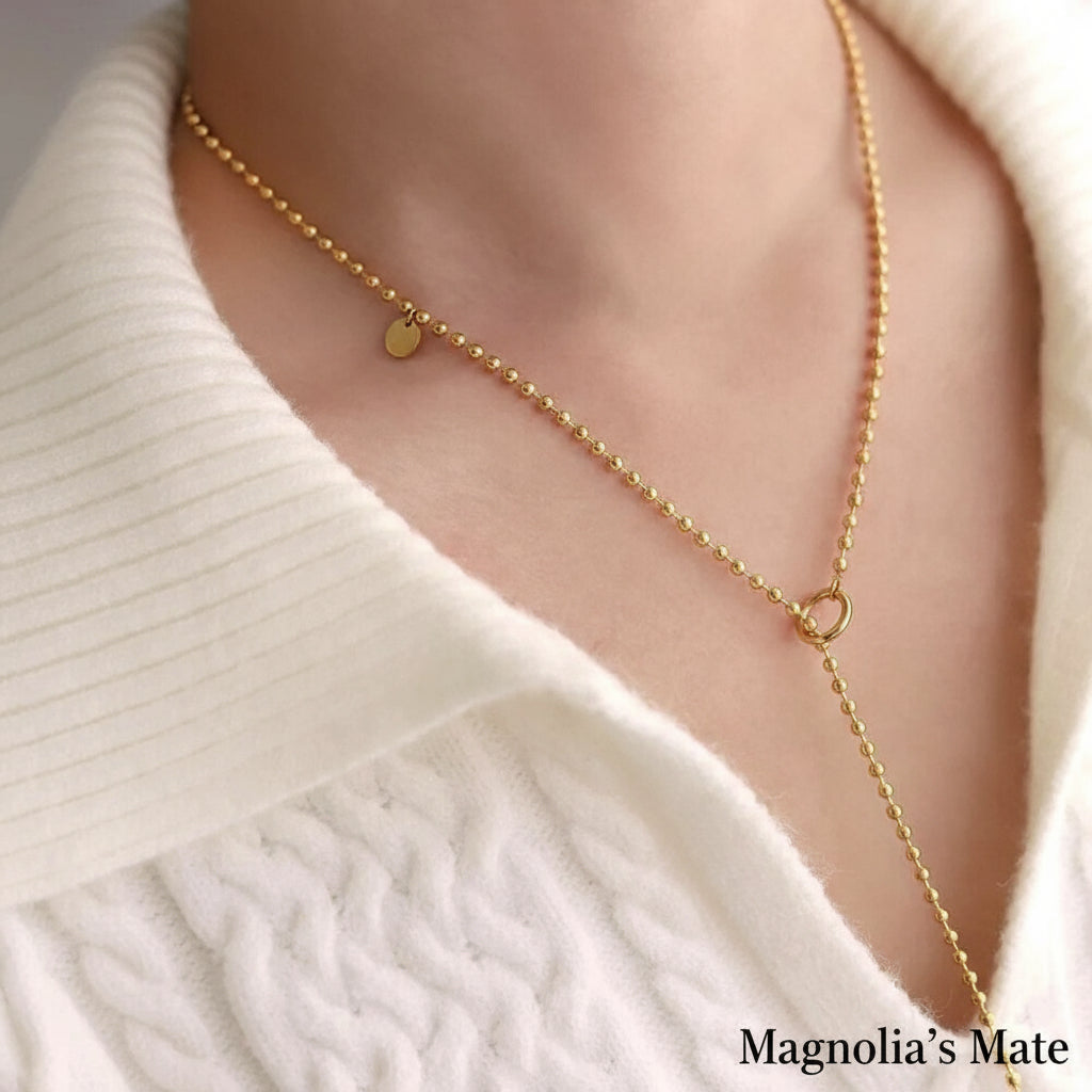 Adjustable Ball Chain 3-way Long Necklace Gold/Silver [Fast Shipping]