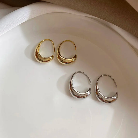 C Drop Earrings Gold/Silver [Fast Shipping]