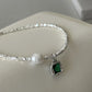 Emerald Green Pearl Necklace/Bracelet [Pre-order item]