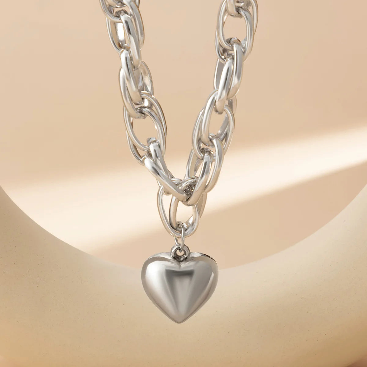 Classic Heart Chain Necklace Silver/Gold [Pre-order Item]