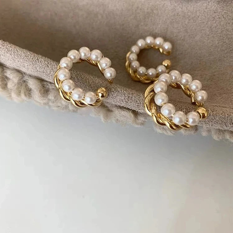 Golden Pearl Elegance Ear Cuff 1P Gold [Pre-order Item]