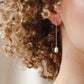 Long chain single freshwater pearl earrings in 3 colors [Pre-order item]
