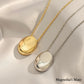 Oval one-point necklace gold/silver [Fast delivery]