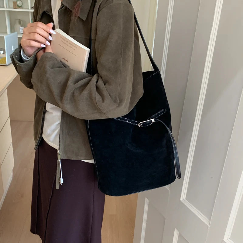 スエードタッチ・ワンハンドルトート 4色【予約商品】