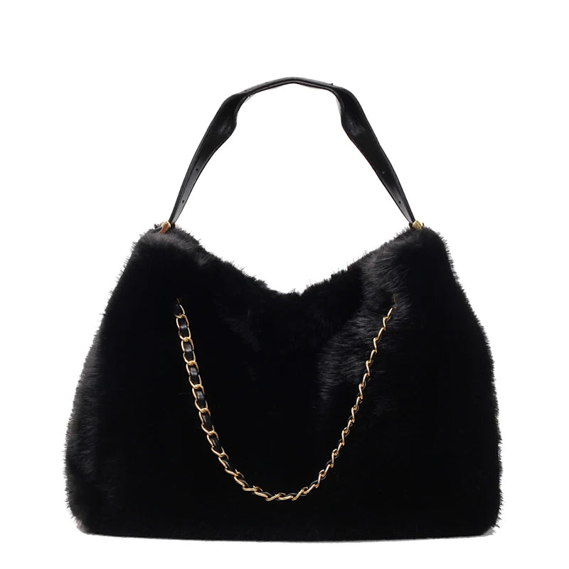 フェイクファー チェーンショルダーバッグ　6色【予約商品】