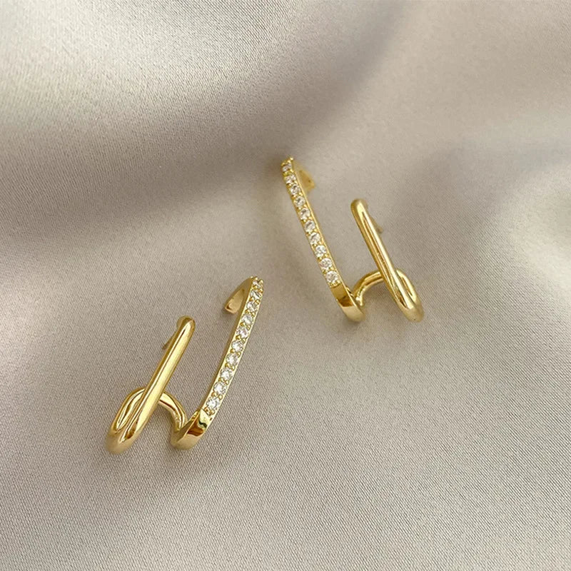 ツインスパークルフープピアス　【予約商品】