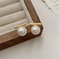 Modern bar &amp; pearl earrings (3 types) [Pre-order item]