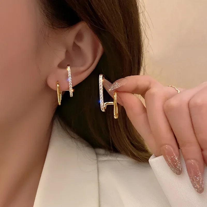 ツインスパークルフープピアス　【予約商品】