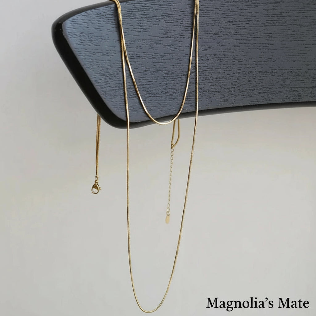 Long 2-strand snake chain necklace Gold/Silver [Fast delivery]