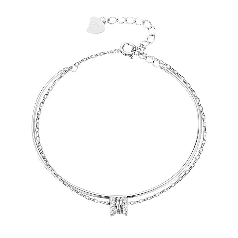 Slim Design Silver Band Bracelet Silver [Pre-order Item]