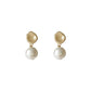 Nuance Round Freshwater Pearl Earrings Gold [Pre-order Item]
