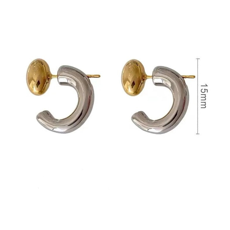 バイカラーCボールピアス　【予約商品】