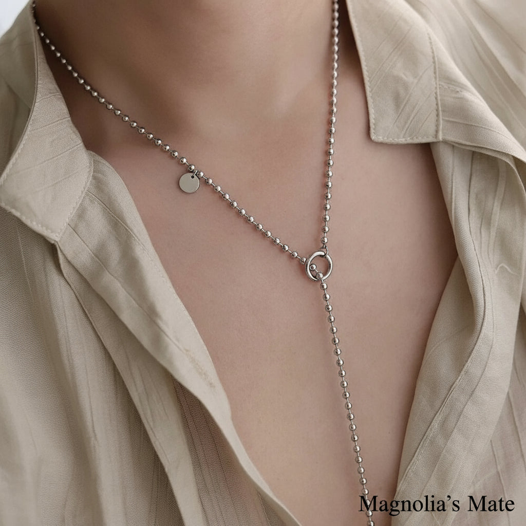 Adjustable Ball Chain 3-way Long Necklace Gold/Silver [Fast Shipping]