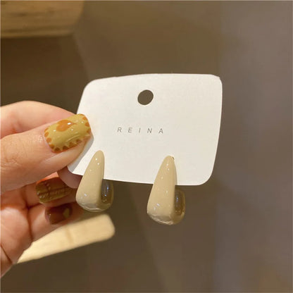 Drop Modern Earrings Brown/Ivory [Pre-order Item]