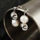 Pearl &amp; Mirror Ball Earrings Silver [Pre-order Item]
